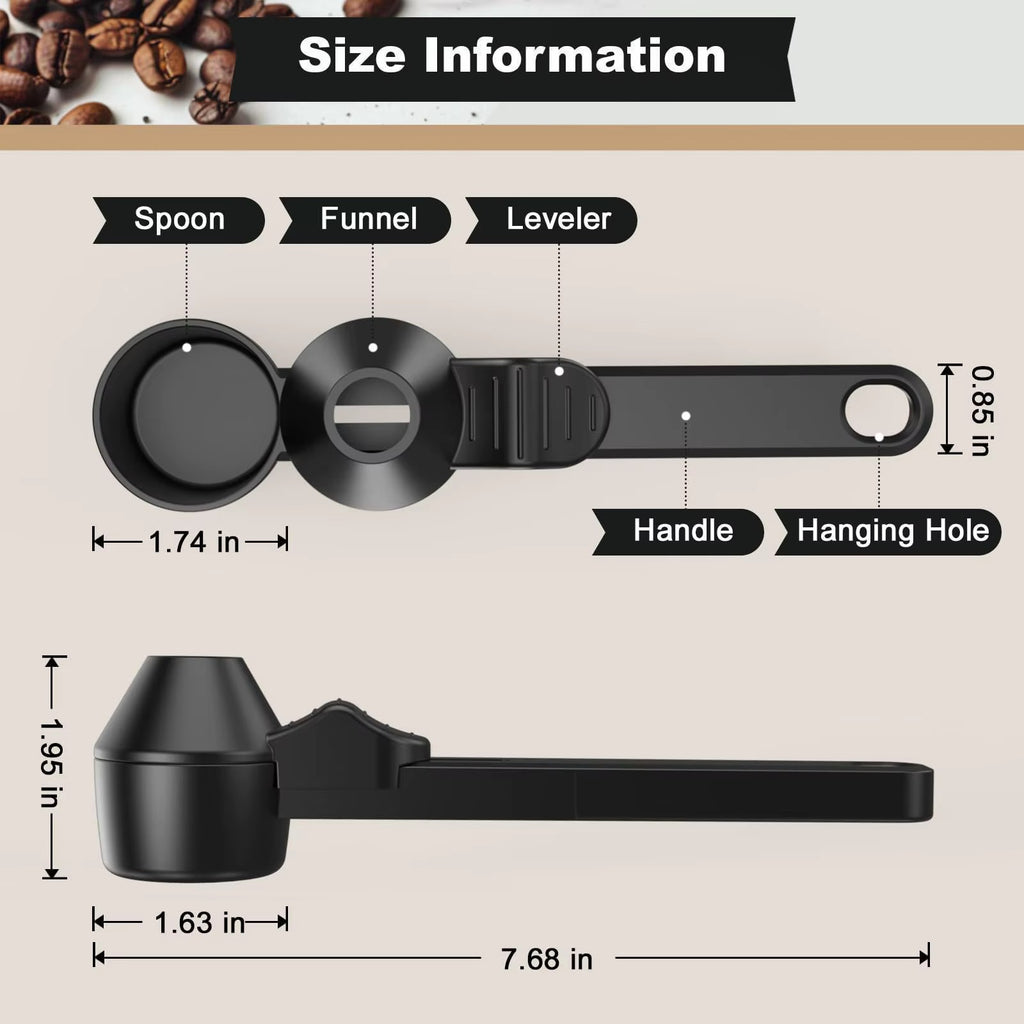 Coffee scoop with funnel