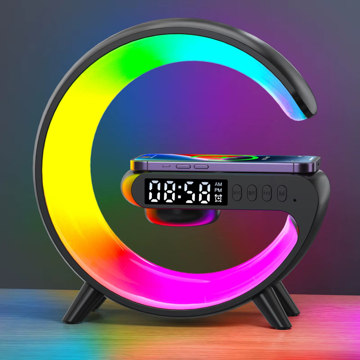 Smart Lamp, Alarm Clock – Wake-Up Light, Bluetooth Speaker & Wireless Charger