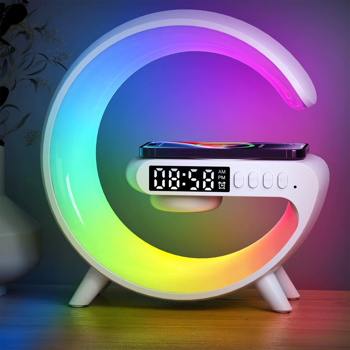 Smart Lamp, Alarm Clock – Wake-Up Light, Bluetooth Speaker & Wireless Charger